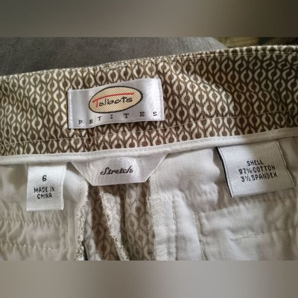 Stylish Cream & Brown Patterned Capri - Talbot Petite - Picture 5 of 6